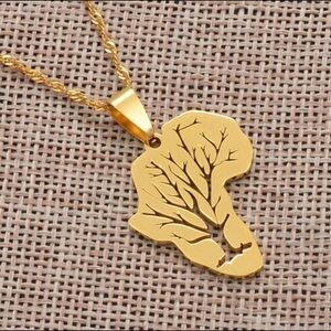 Africa map men necklace